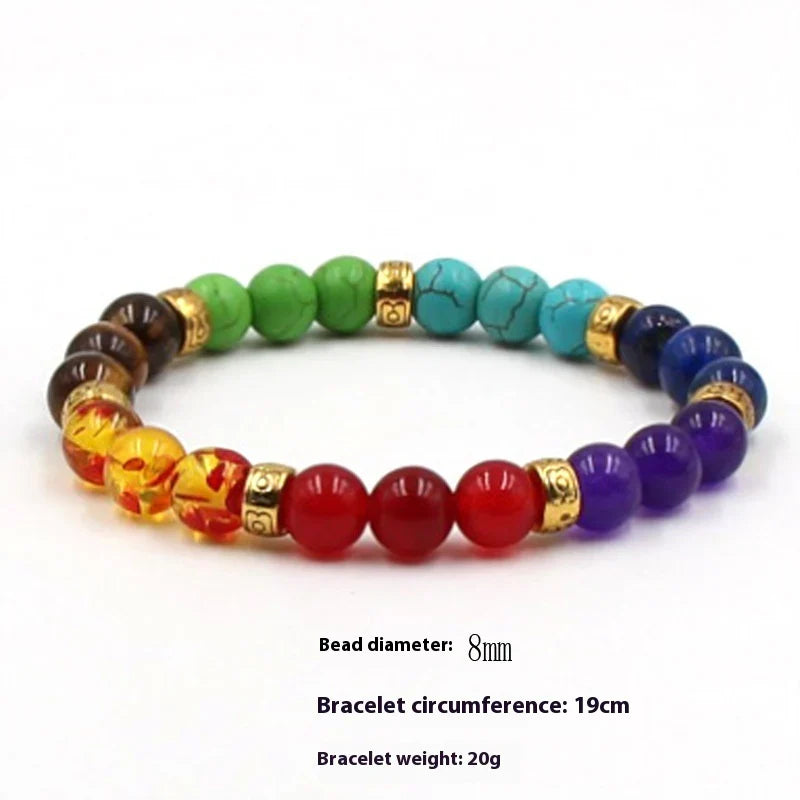 Natural Stone Colorful Energy Yoga Bracelet 8mm
