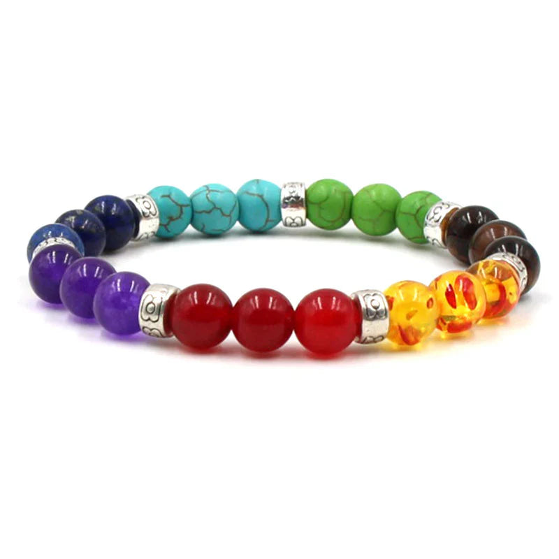 Natural Stone Colorful Energy Yoga Bracelet 8mm