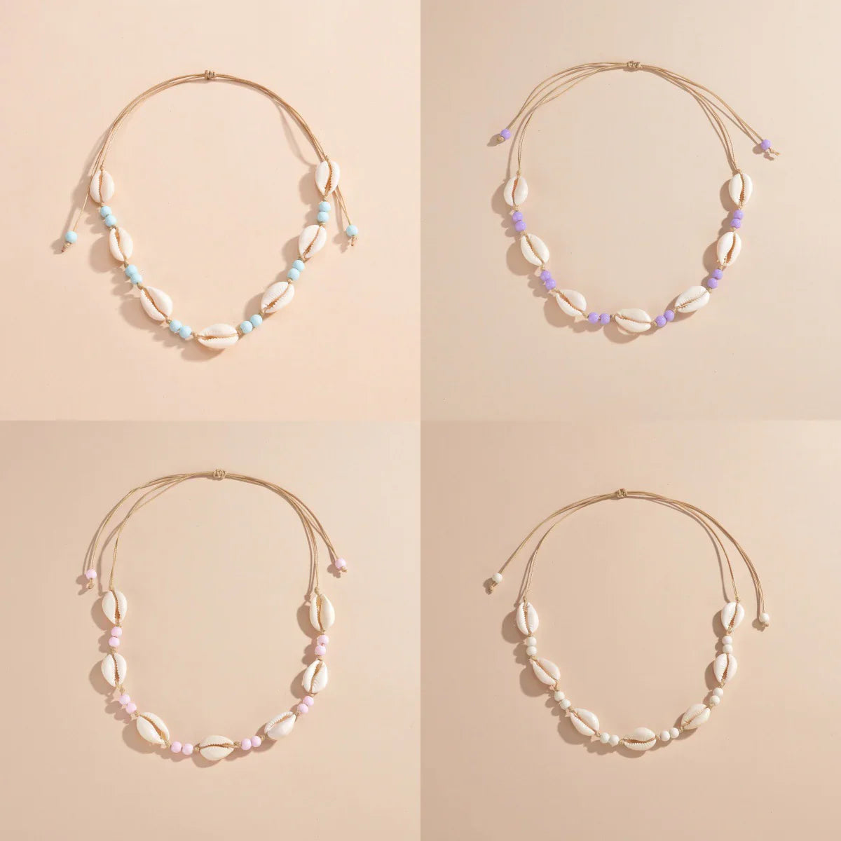 Personalized Shell Bead Hand-knit Necklace