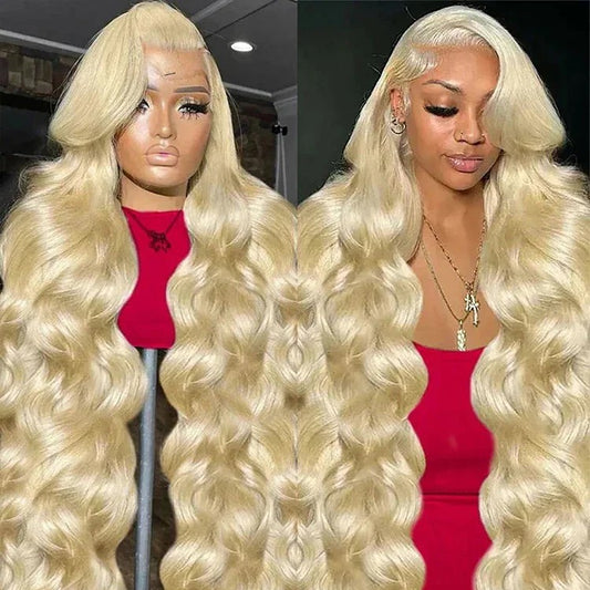 Honey Blonde Body Wave Curly Wigs